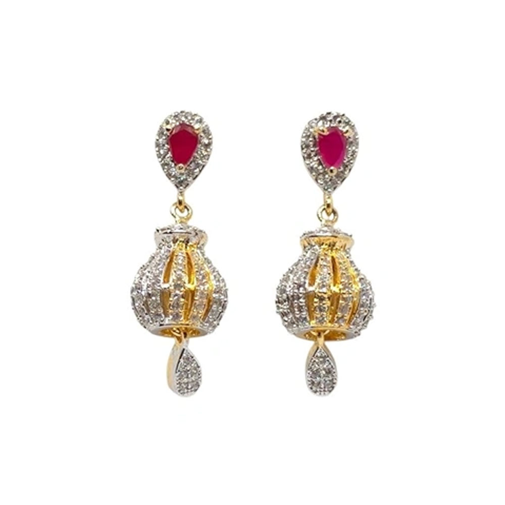 American Diamond Earrings by Madiwale Jewellers by Priti