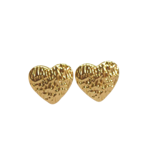 Golden Heart Stud Earrings
