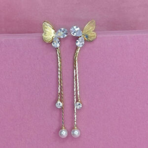 Rivaas Gold Butterfly Tassel Earrings.