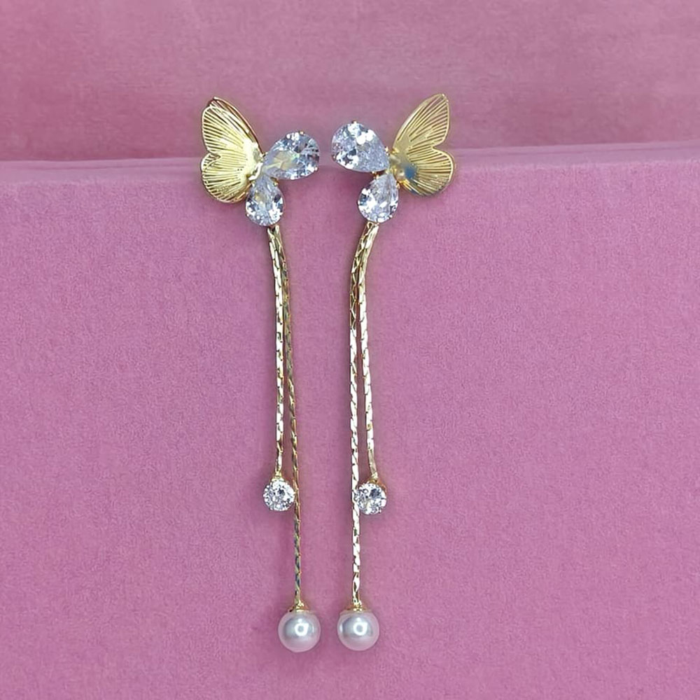 Rivaas Gold Butterfly Tassel Earrings.